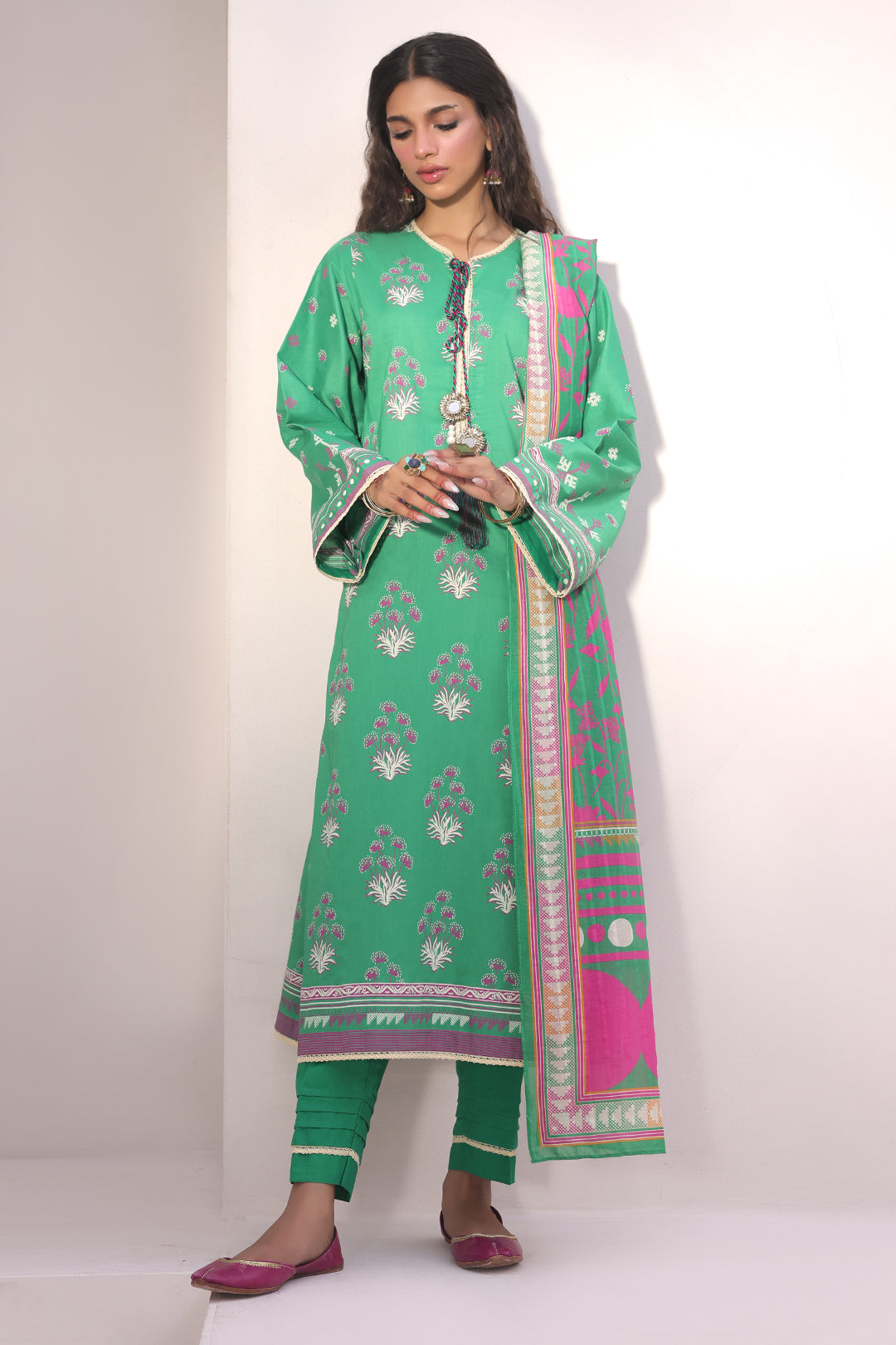 Zellbury | Unstitched 3 Piece Lawn | Shirt Shalwar Dupatta - 1238 - Libasekhas