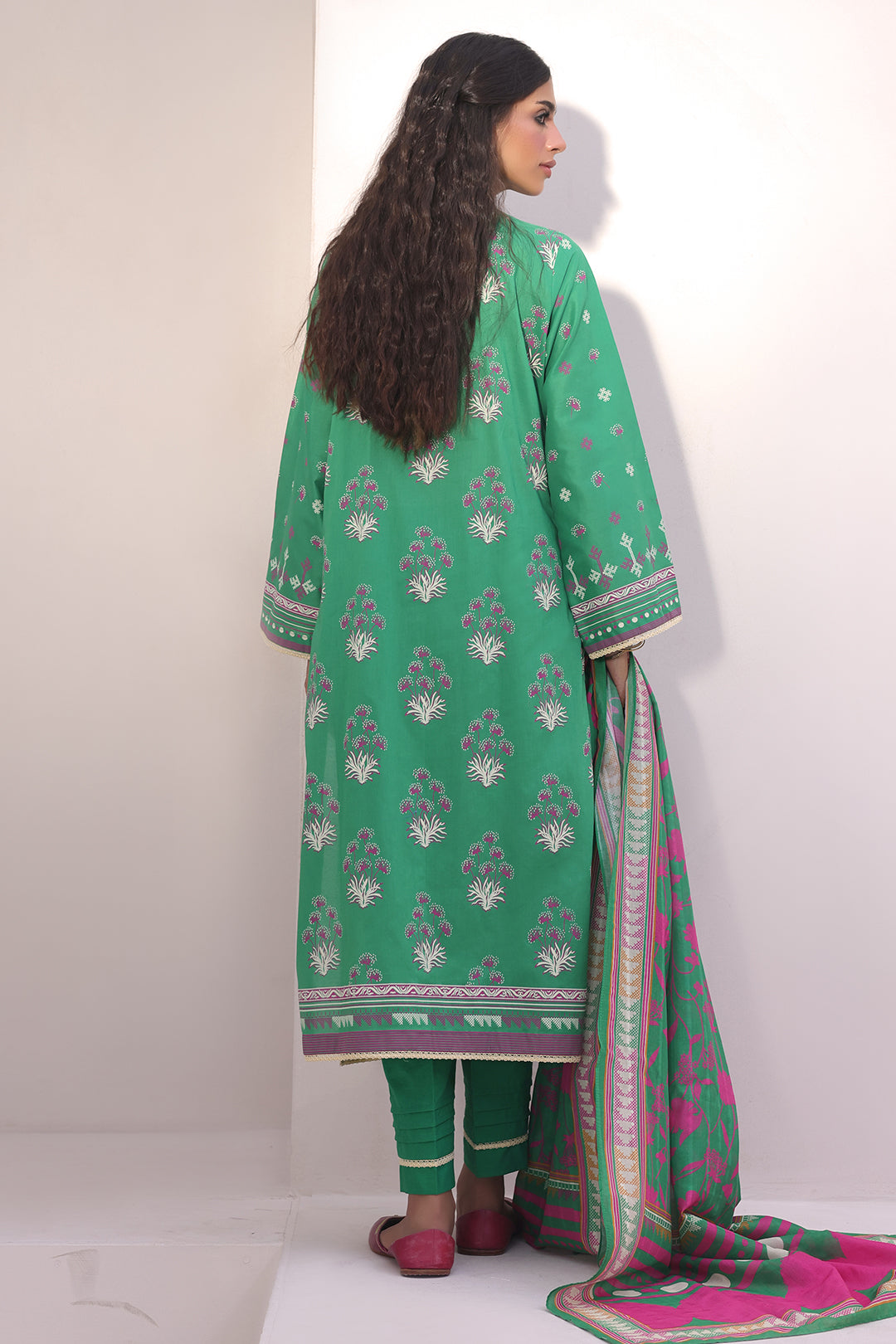 Zellbury | Unstitched 3 Piece Lawn | Shirt Shalwar Dupatta - 1238 - Libasekhas