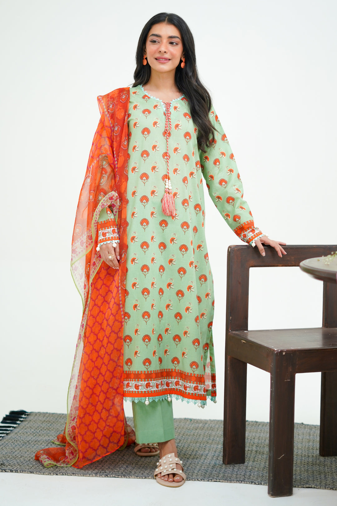 Zellbury | Unstitched 3 Piece Lawn | Shirt Shalwar Dupatta - 1325 - Libasekhas