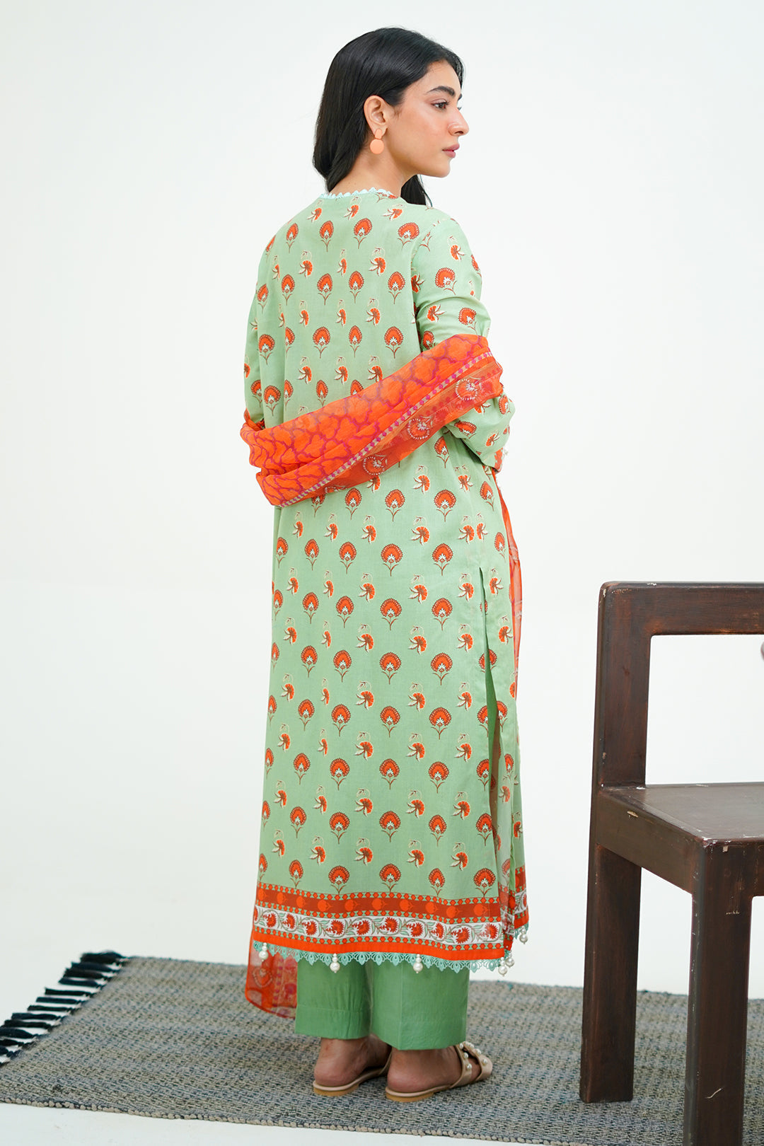 Zellbury | Unstitched 3 Piece Lawn | Shirt Shalwar Dupatta - 1325 - Libasekhas