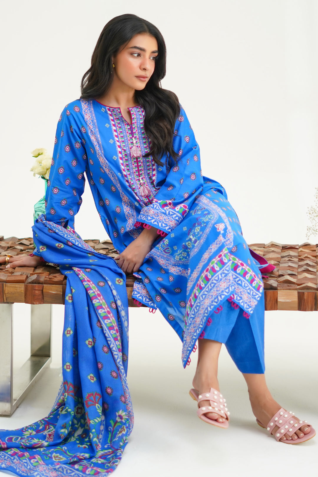 Zellbury | Unstitched 3 Piece Lawn | Shirt Shalwar Dupatta - 1326 - Libasekhas