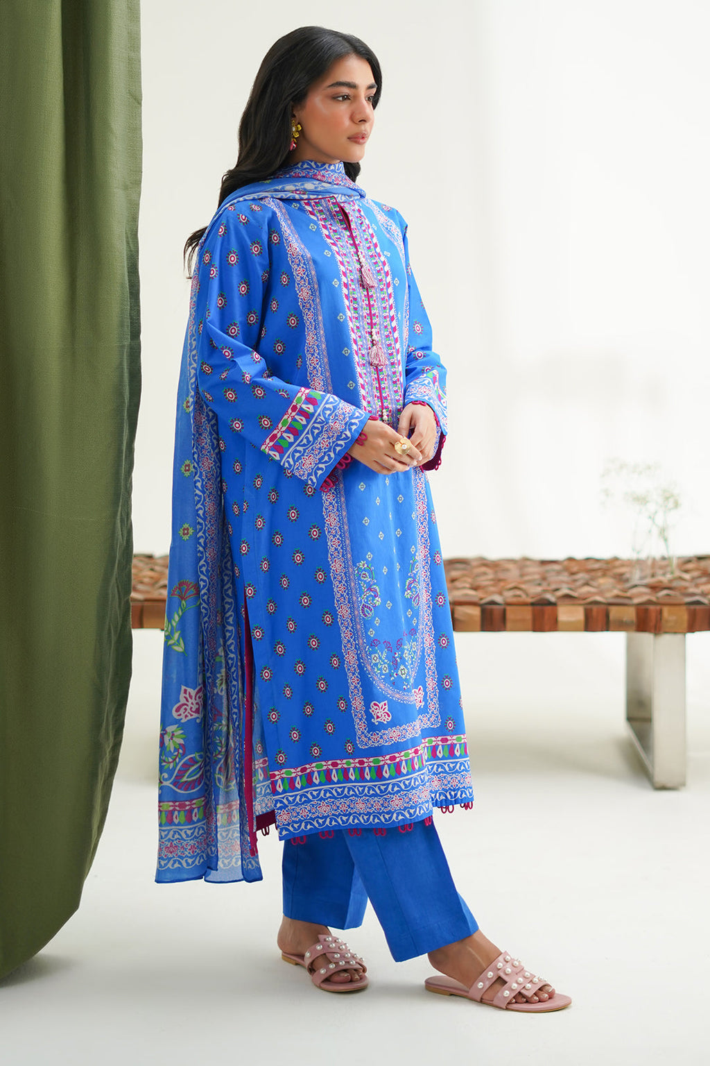 Zellbury | Unstitched 3 Piece Lawn | Shirt Shalwar Dupatta - 1326 - Libasekhas