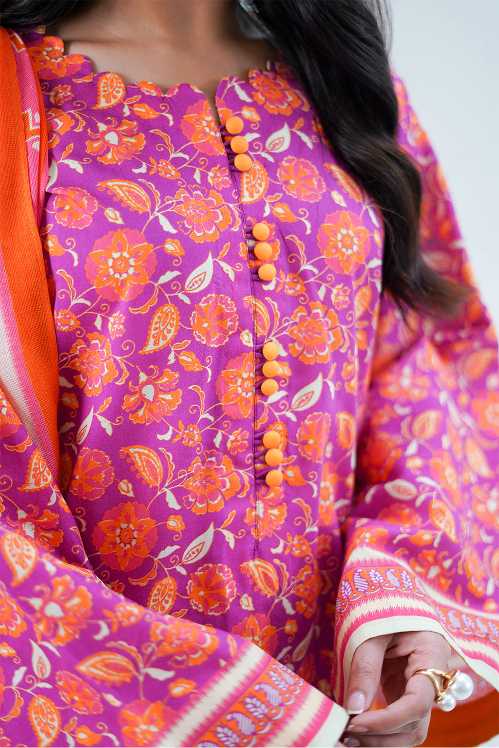 Zellbury | Unstitched 3 Piece Lawn | Shirt Shalwar Dupatta - 1421 - Libasekhas