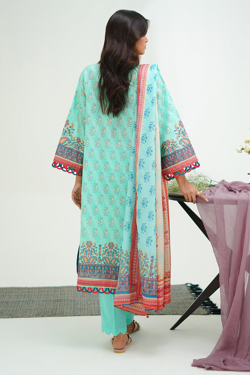 Zellbury | Unstitched 3 Piece Lawn | Shirt Shalwar Dupatta - 1504 - Libasekhas
