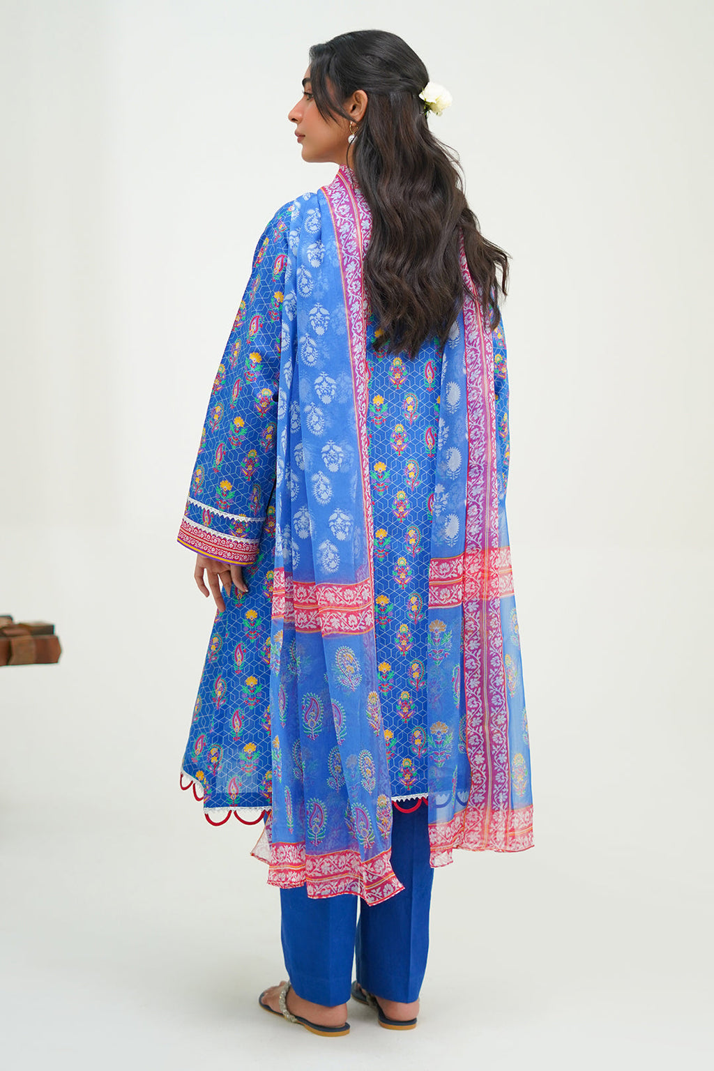 Zellbury | Unstitched 3 Piece Lawn | Shirt Shalwar Dupatta - 1505 - Libasekhas