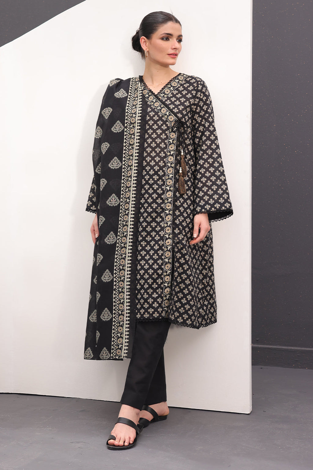 Zellbury | Unstitched 3 Piece Lawn | Shirt Shalwar Dupatta - 1507 - Libasekhas
