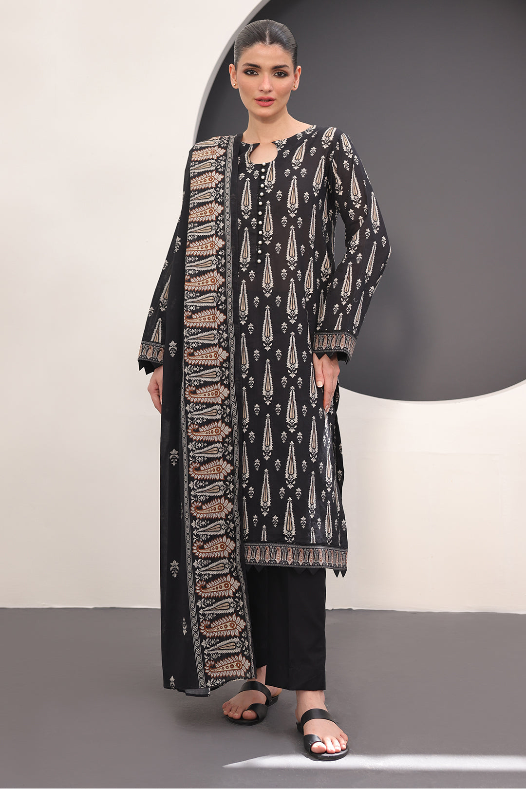 Zellbury | Unstitched 3 Piece Lawn | Shirt Shalwar Dupatta - 1517 - Libasekhas