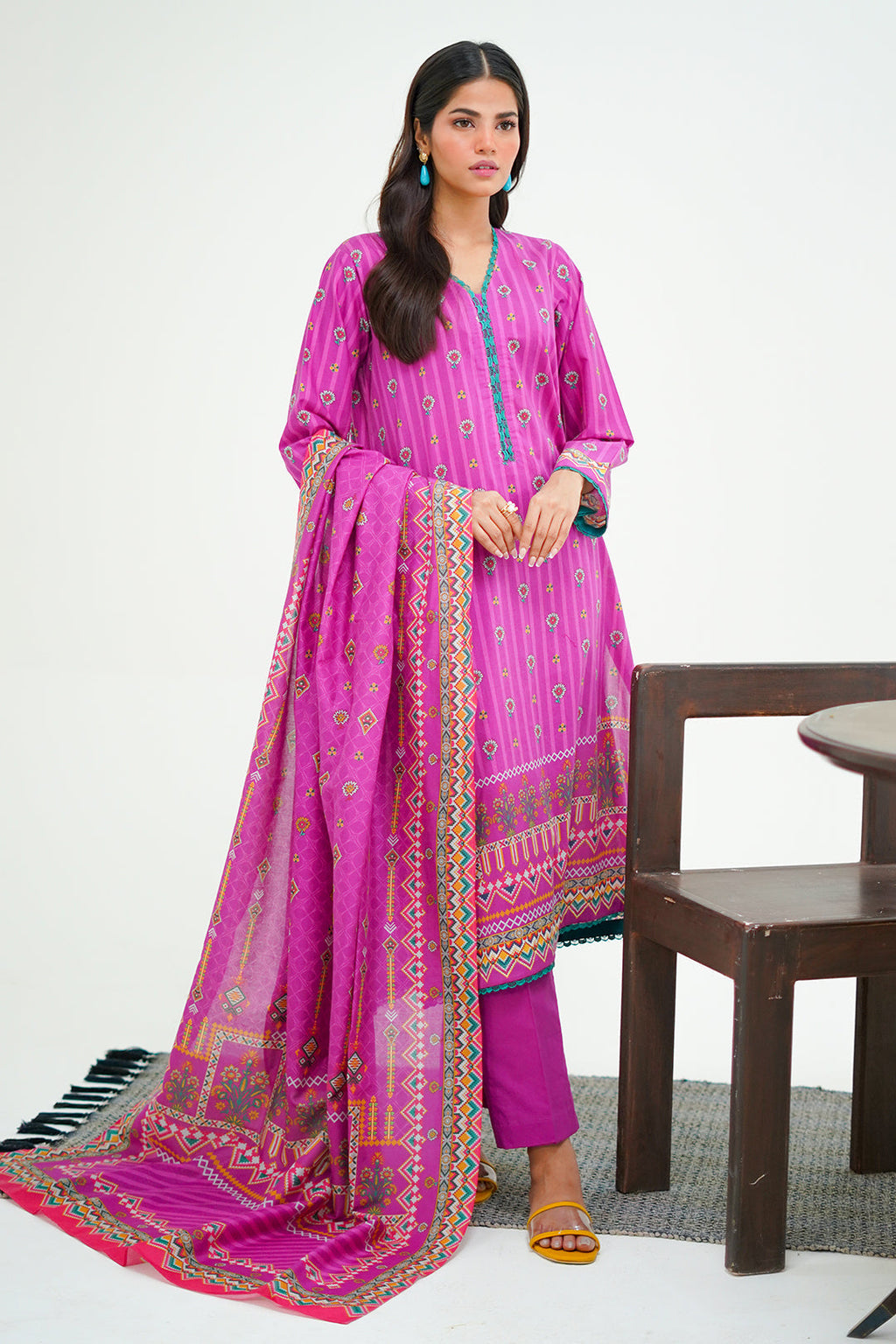 Zellbury | Unstitched 3 Piece Lawn | Shirt Shalwar Dupatta - 1671 - Libasekhas