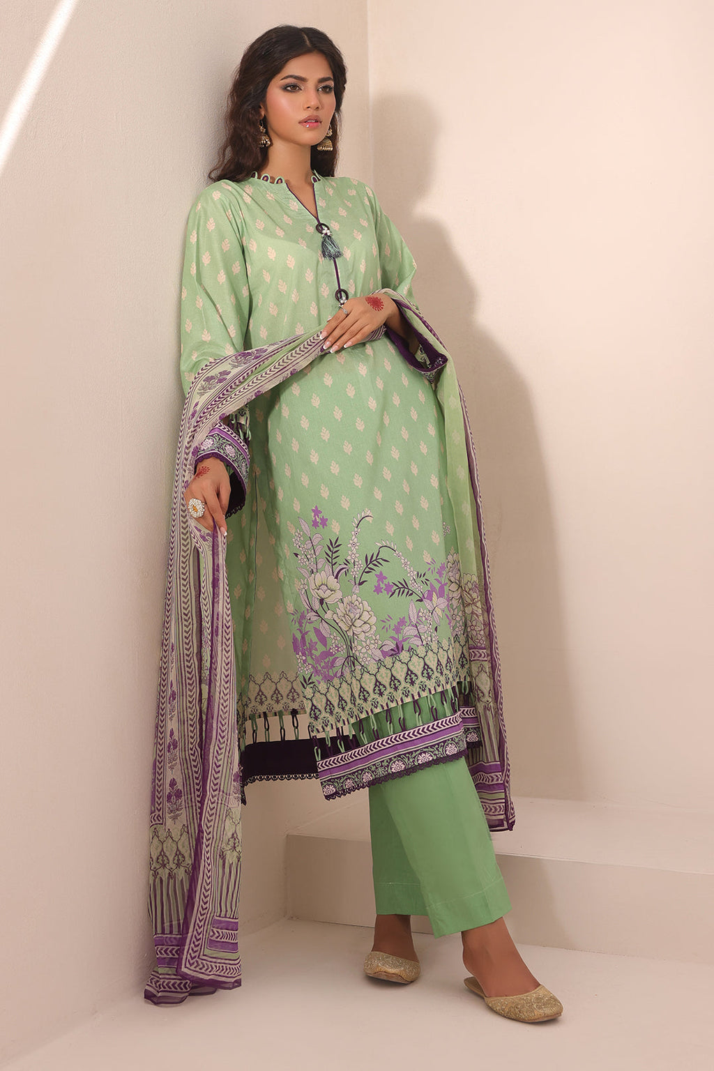 Zellbury | Unstitched 3 Piece Lawn | Shirt Shalwar Dupatta - 1696 - Libasekhas