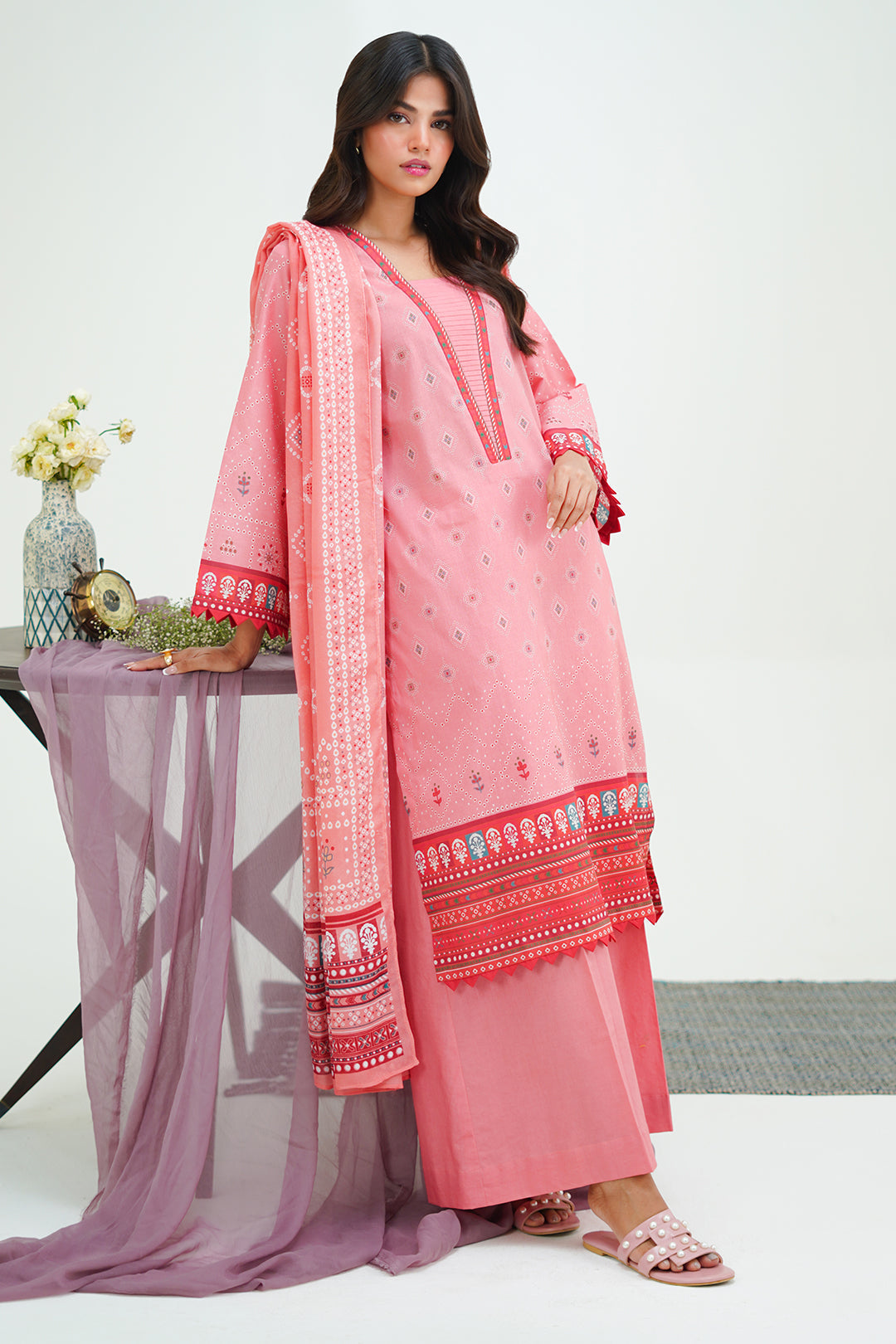 Zellbury | Unstitched 3 Piece Lawn | Shirt Shalwar Dupatta - 1719 - Libasekhas