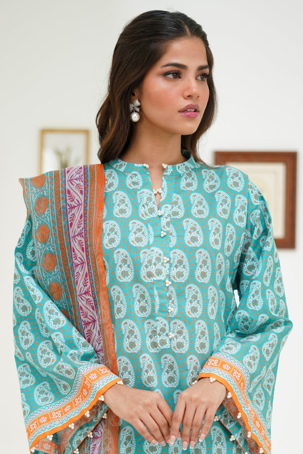 Zellbury | Unstitched 3 Piece Lawn | Shirt Shalwar Dupatta - 1721 - Libasekhas