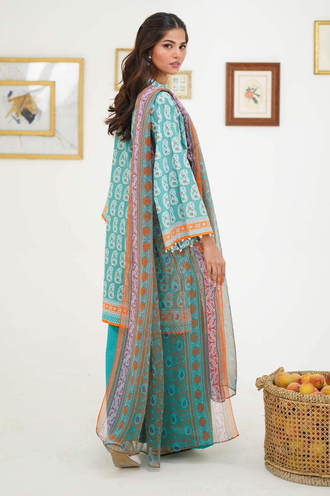 Zellbury | Unstitched 3 Piece Lawn | Shirt Shalwar Dupatta - 1721 - Libasekhas