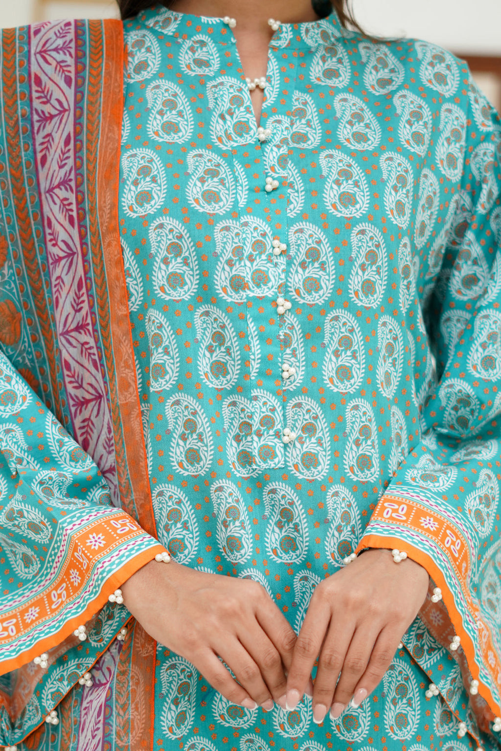 Zellbury | Unstitched 3 Piece Lawn | Shirt Shalwar Dupatta - 1721 - Libasekhas