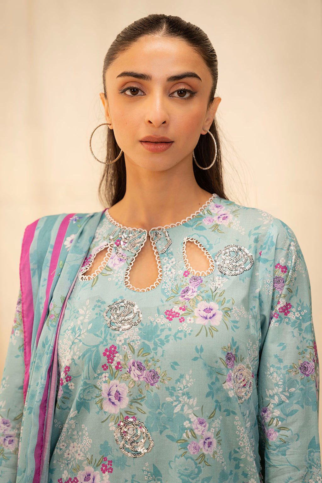 Zellbury | Unstitched 2 Piece Lawn | Embroidered Shirt Dupatta - 0021 - Libasekhas