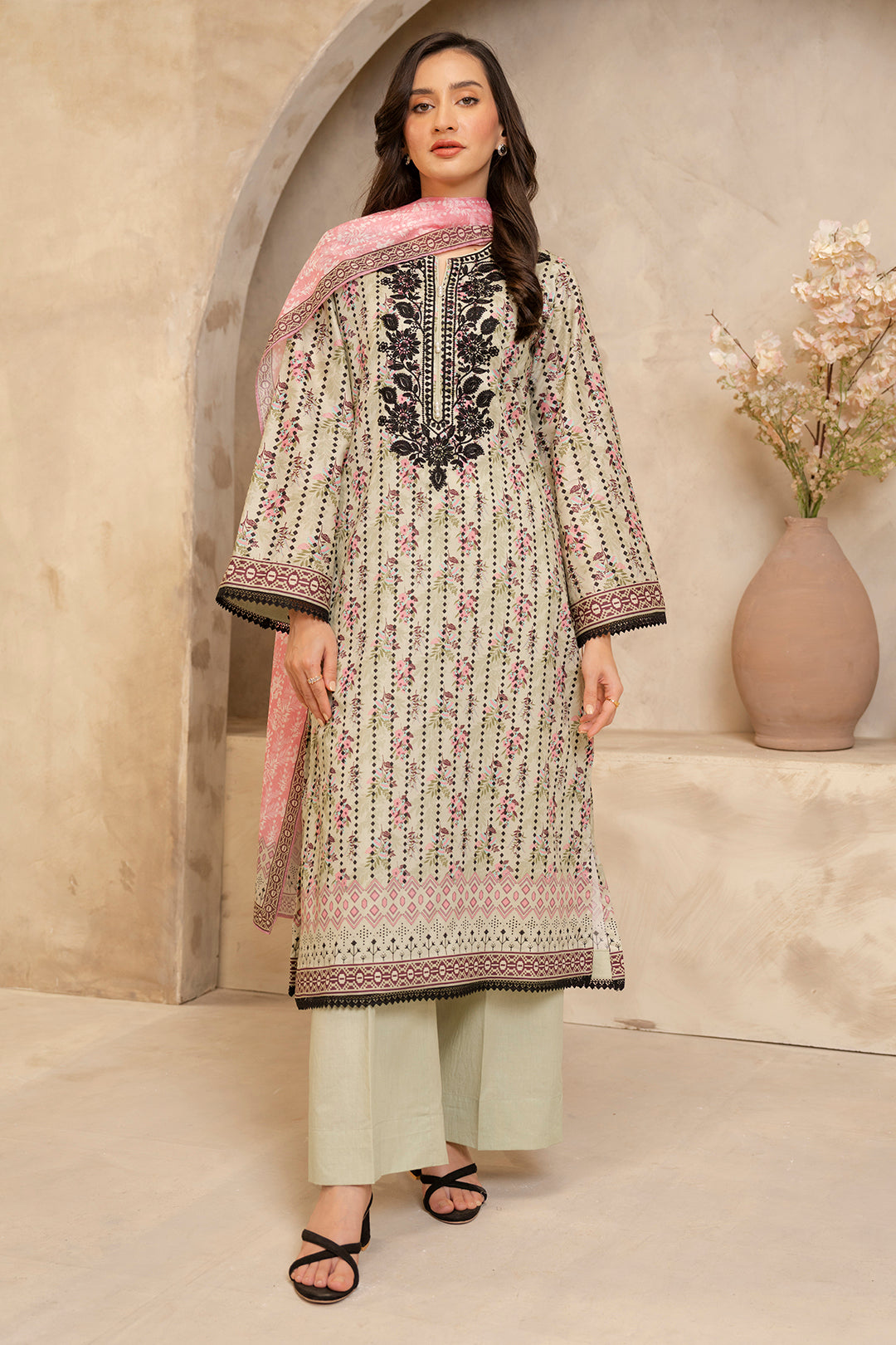 Zellbury | Unstitched 2 Piece Lawn | Embroidered Shirt Dupatta - 0103 - Libasekhas