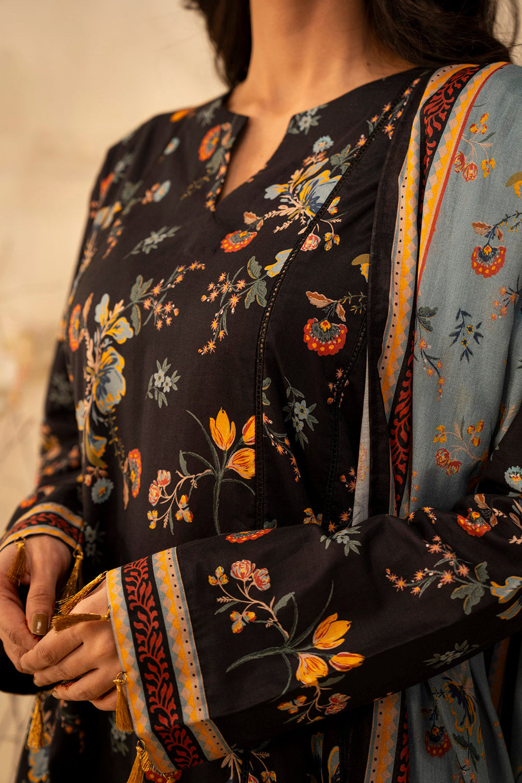 Zellbury | Unstitched 2 Piece Lawn | Shirt Dupatta - 0007 - Libasekhas