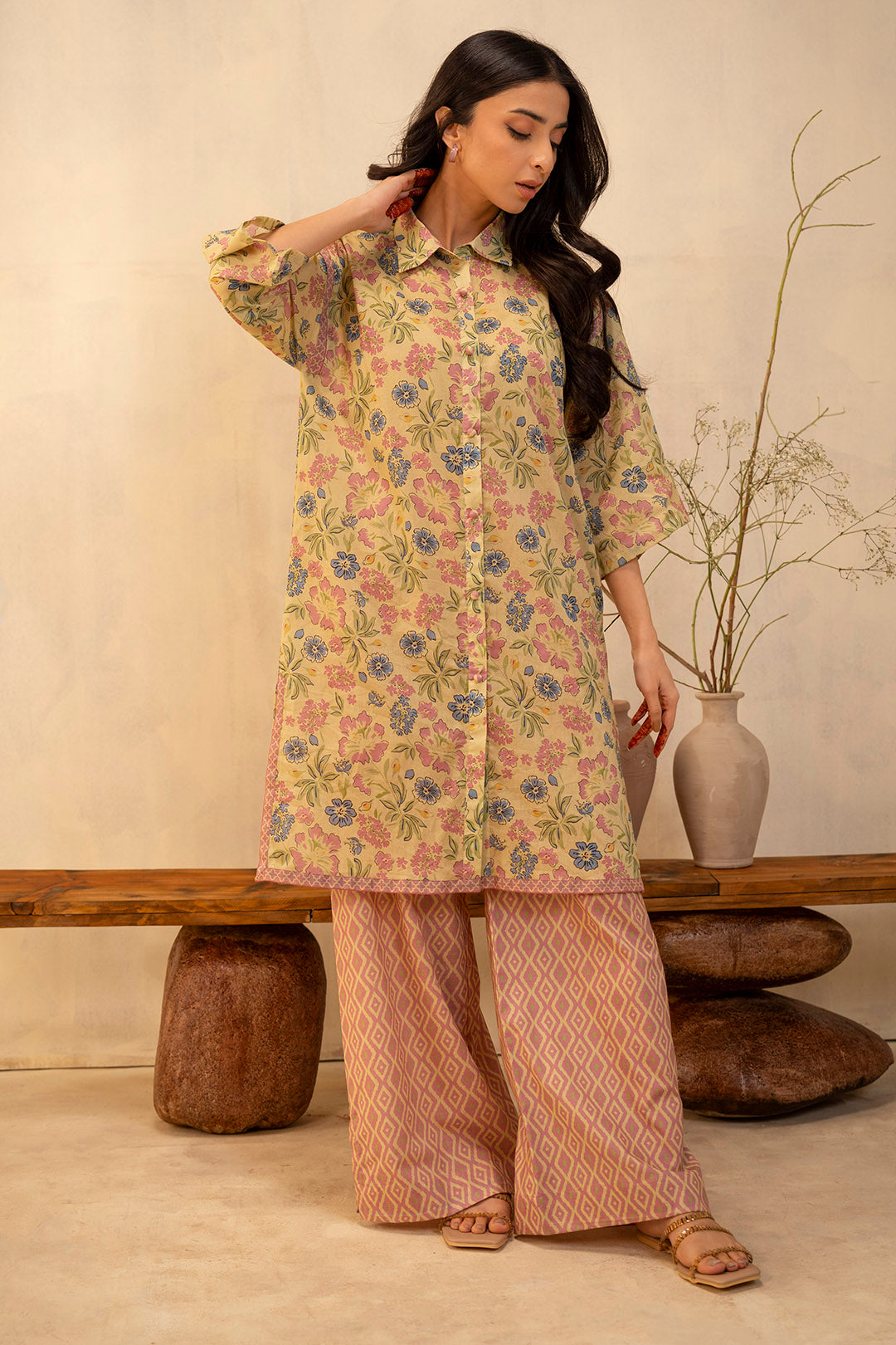 Zellbury | Unstitched 2 Piece Lawn | Shirt Shalwar - 0013 - Libasekhas