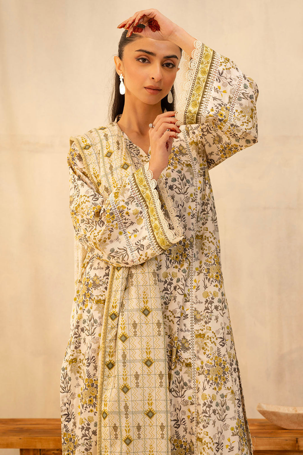 Zellbury | Unstitched 2 Piece Lawn | Shirt Dupatta - 0085 - Libasekhas