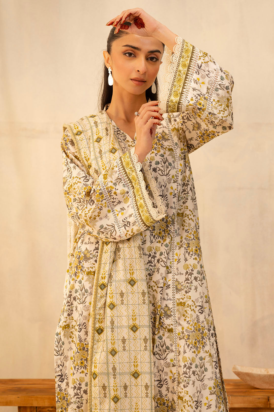 Zellbury | Unstitched 2 Piece Lawn | Shirt Dupatta - 0085 - Libasekhas