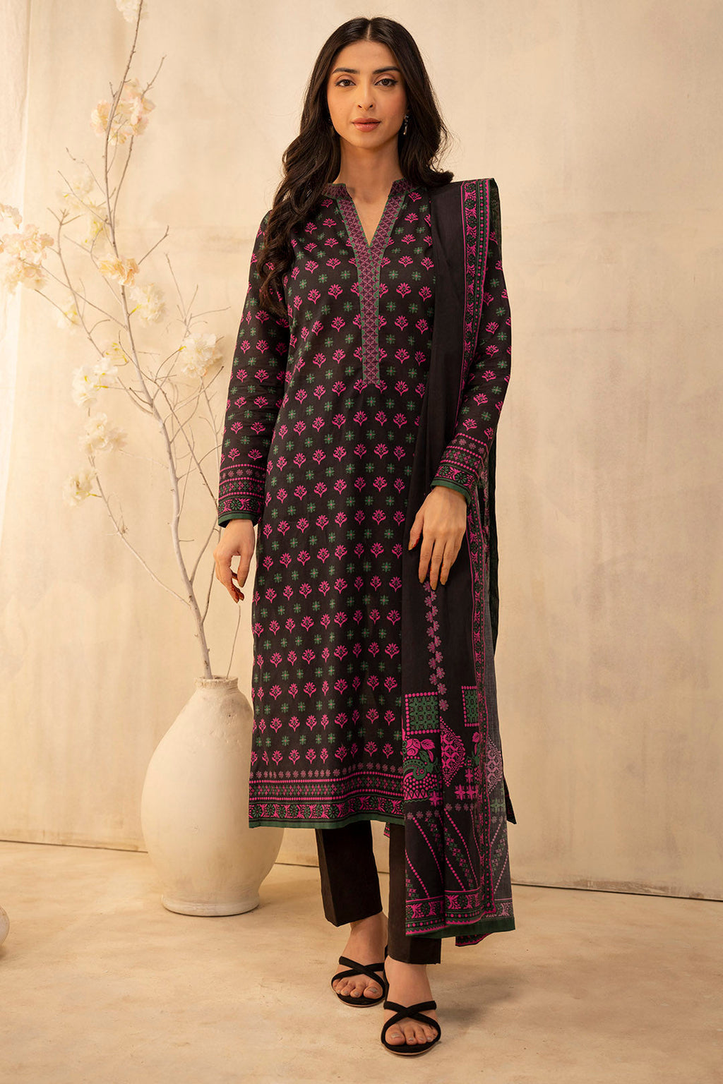 Zellbury | Unstitched 2 Piece Lawn | Shirt Dupatta - 0088 - Libasekhas