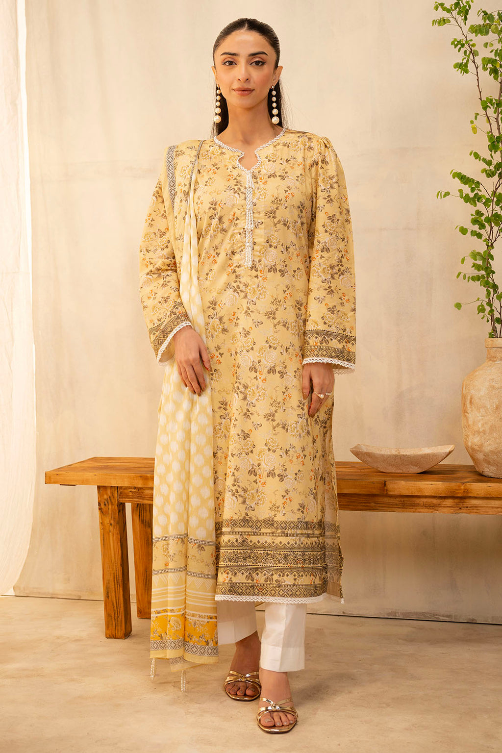 Zellbury | Unstitched 2 Piece Lawn | Shirt Dupatta - 0225 - Libasekhas