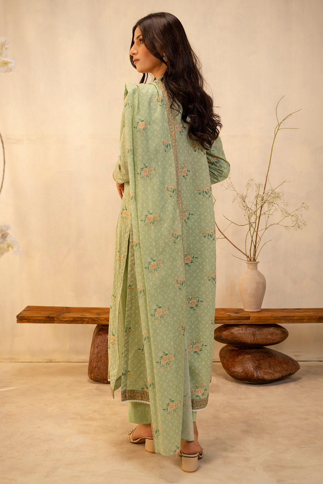Zellbury | Unstitched 3 Piece Lawn | Shirt Shalwar Dupatta - 0025 - Libasekhas