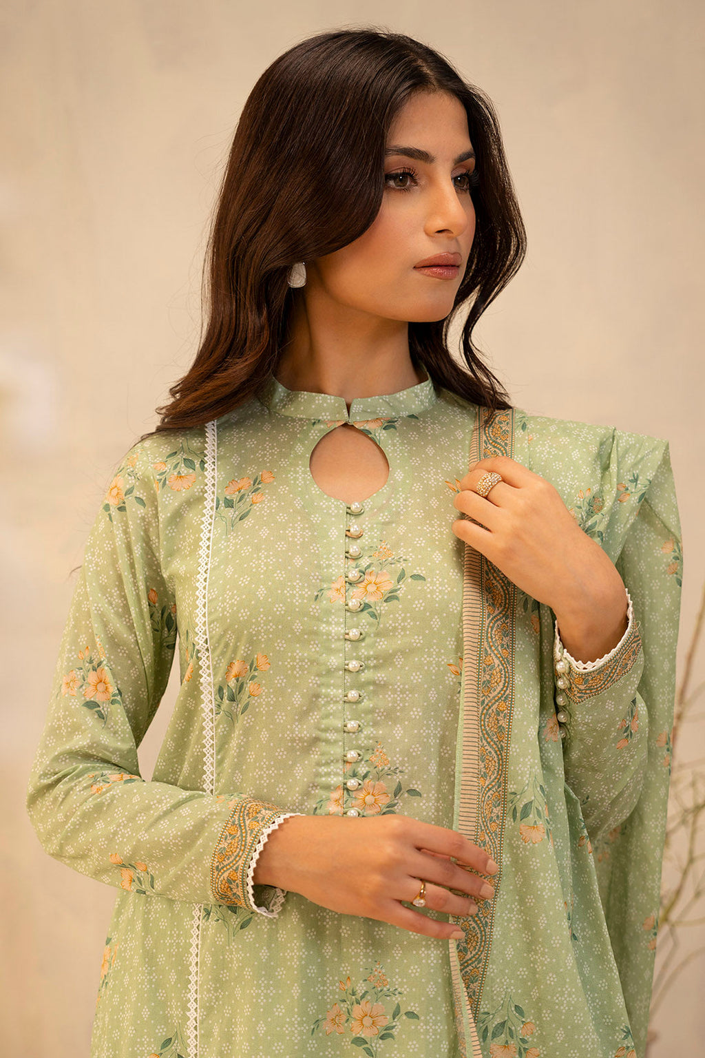 Zellbury | Unstitched 3 Piece Lawn | Shirt Shalwar Dupatta - 0025 - Libasekhas