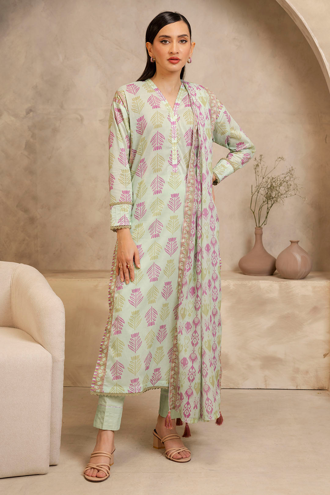 Zellbury | Unstitched 3 Piece Lawn | Shirt Shalwar Dupatta - 0028 - Libasekhas