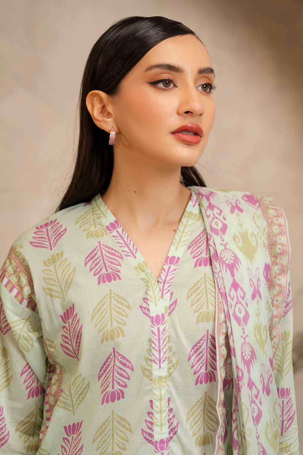 Zellbury | Unstitched 3 Piece Lawn | Shirt Shalwar Dupatta - 0028 - Libasekhas
