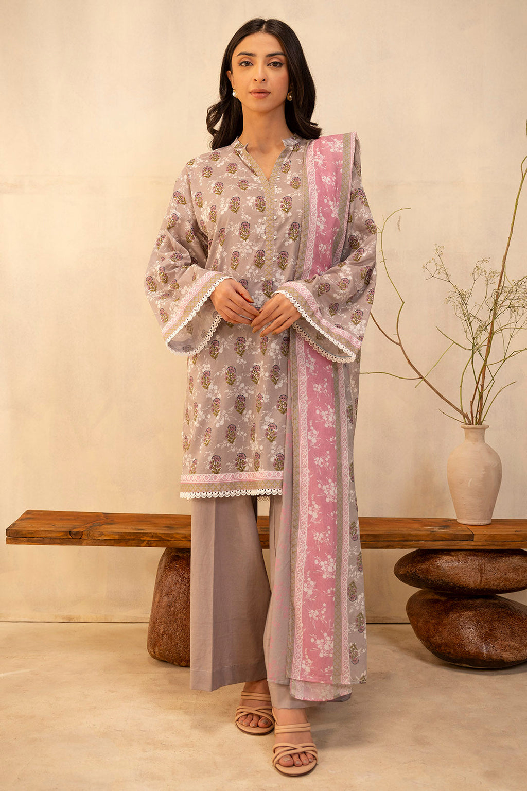 Zellbury | Unstitched 3 Piece Lawn | Shirt Shalwar Dupatta - 0029 - Libasekhas