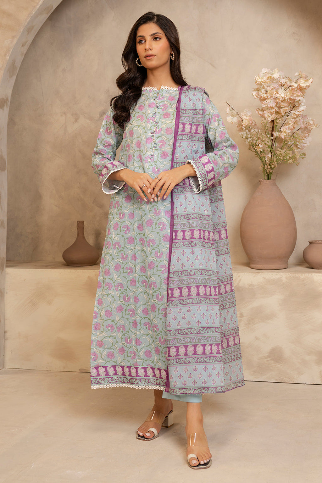 Zellbury | Unstitched 3 Piece Lawn | Shirt Shalwar Dupatta - 0031 - Libasekhas