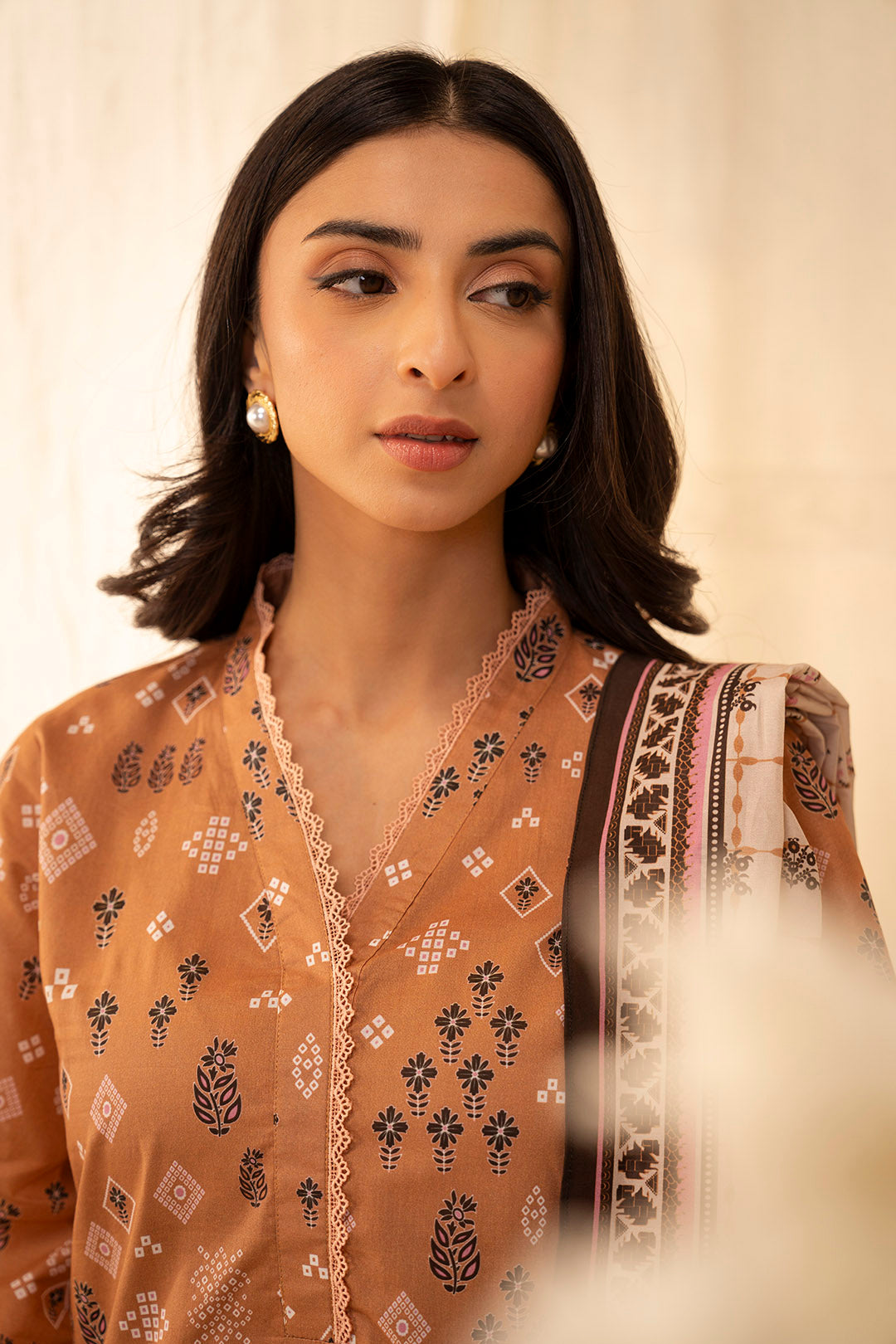 Zellbury | Unstitched 3 Piece Lawn | Shirt Shalwar Dupatta - 0047 - Libasekhas