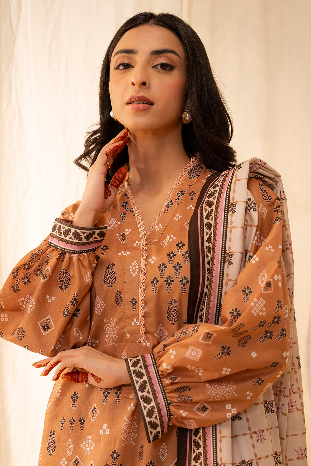 Zellbury | Unstitched 3 Piece Lawn | Shirt Shalwar Dupatta - 0047 - Libasekhas