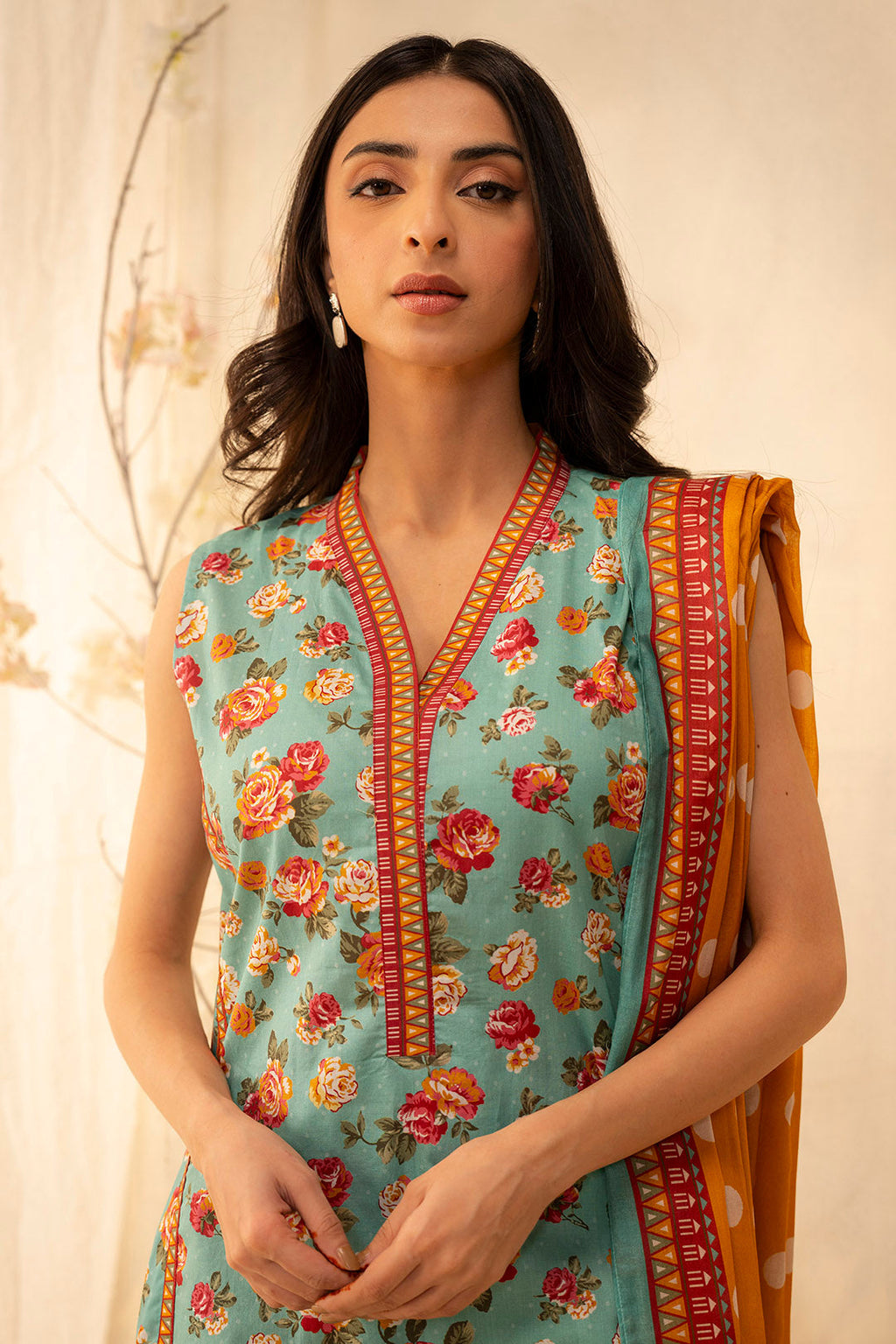 Zellbury | Unstitched 3 Piece Lawn | Shirt Shalwar Dupatta - 0052 - Libasekhas