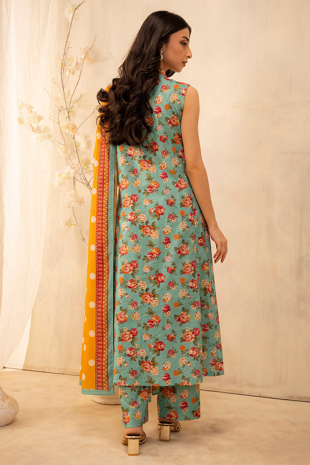 Zellbury | Unstitched 3 Piece Lawn | Shirt Shalwar Dupatta - 0052 - Libasekhas