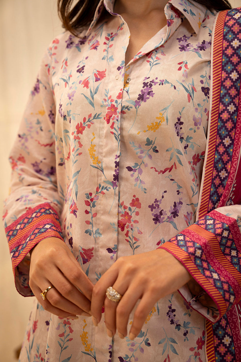 Zellbury | Unstitched 3 Piece Lawn | Shirt Shalwar Dupatta - 0054 - Libasekhas