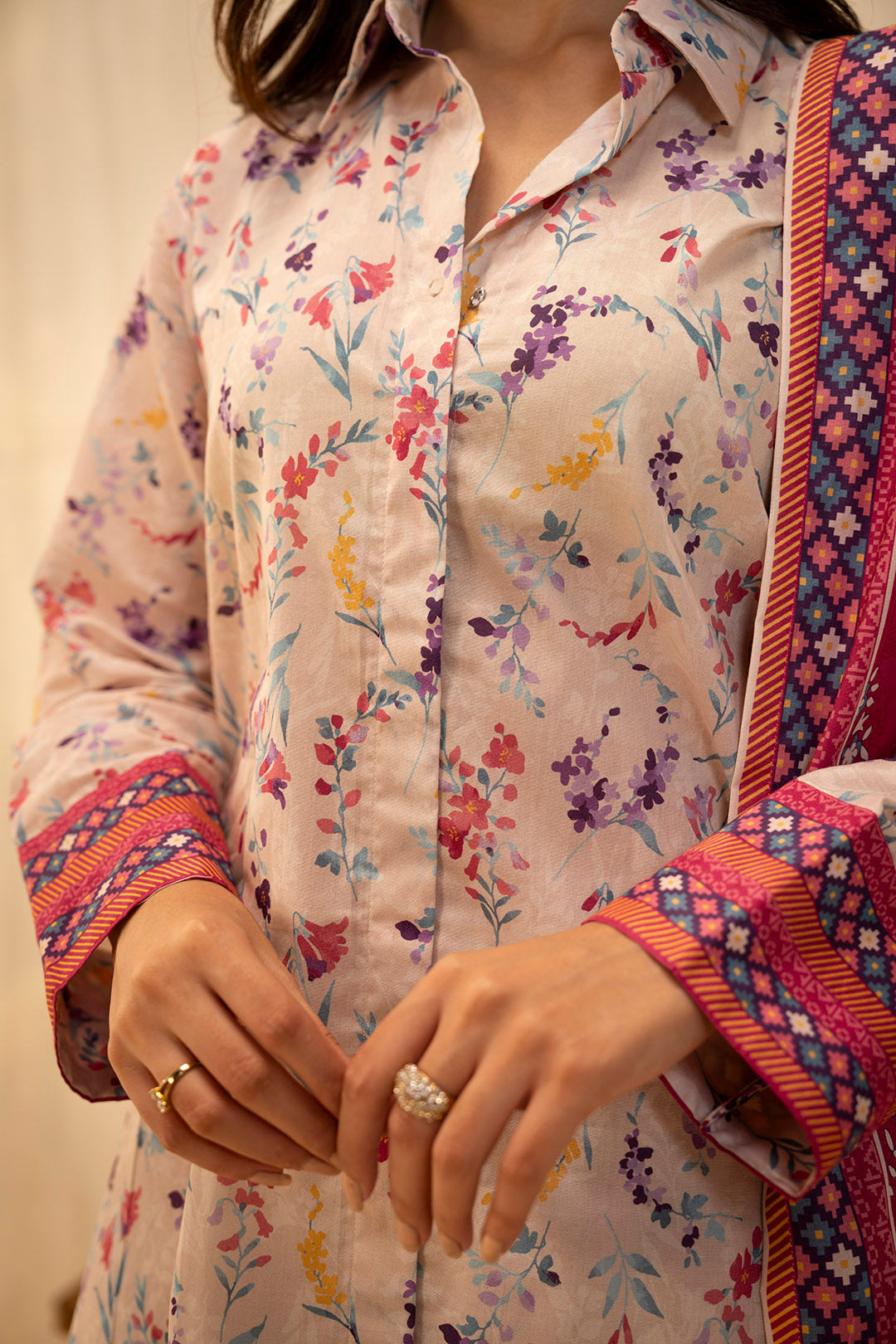 Zellbury | Unstitched 3 Piece Lawn | Shirt Shalwar Dupatta - 0054 - Libasekhas
