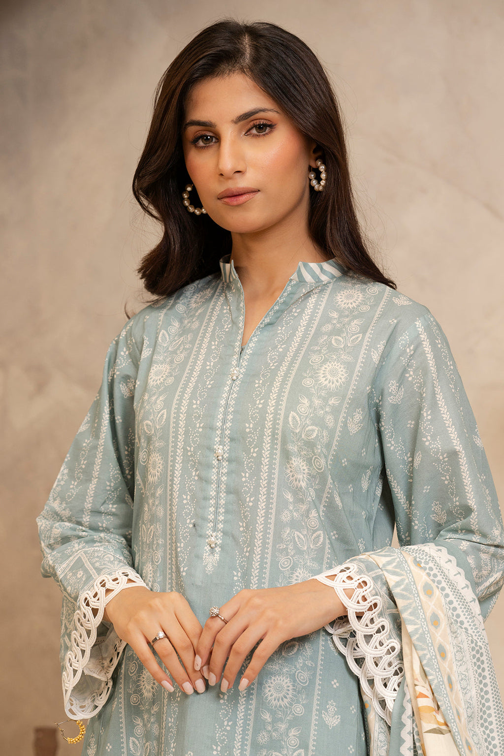Zellbury | Unstitched 3 Piece Lawn | Shirt Shalwar Dupatta - 0058 - Libasekhas