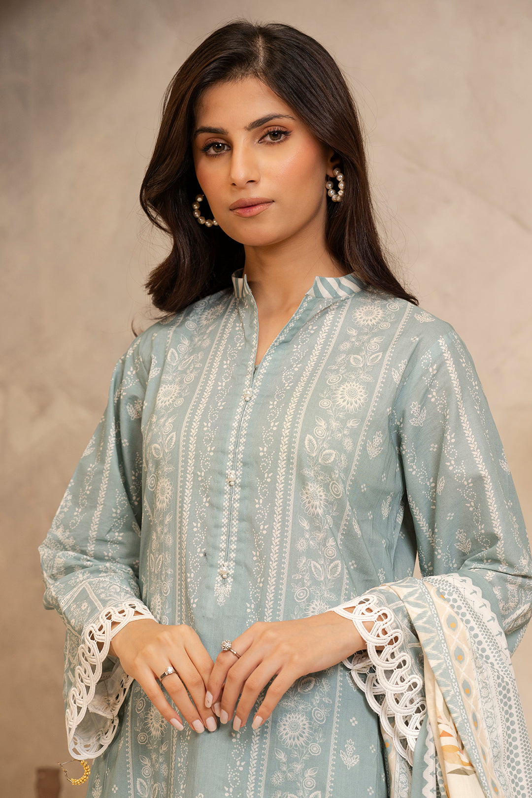 Zellbury | Unstitched 3 Piece Lawn | Shirt Shalwar Dupatta - 0058 - Libasekhas