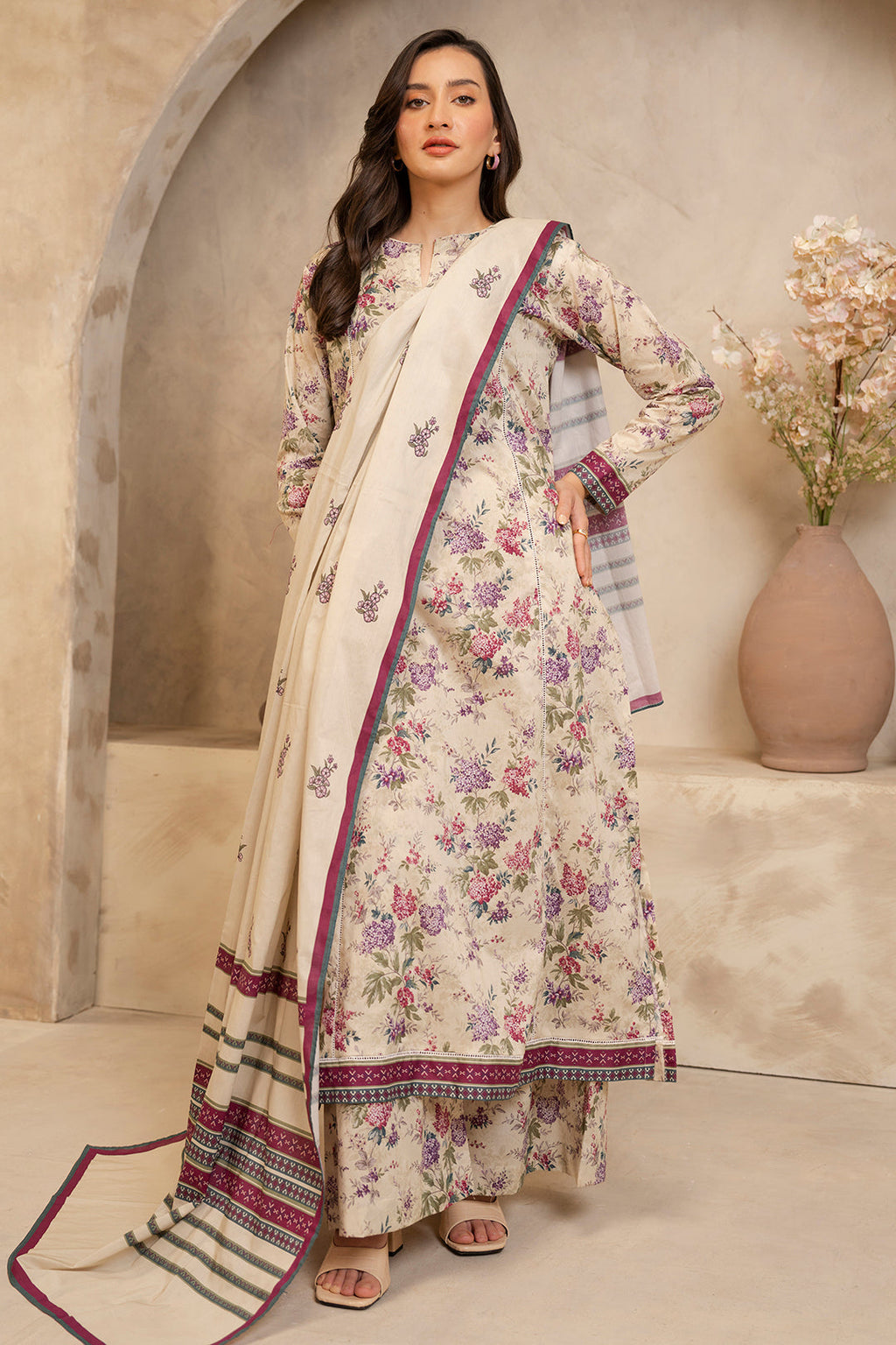 Zellbury | Unstitched 3 Piece Lawn | Shirt Shalwar Dupatta - 0059 - Libasekhas
