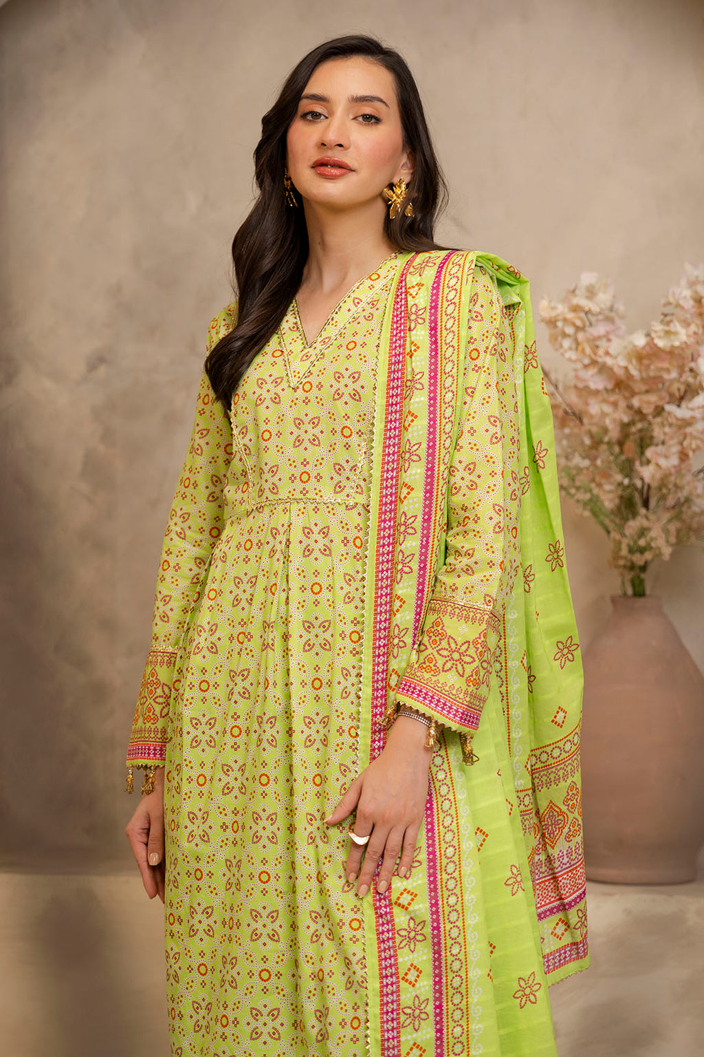 Zellbury | Unstitched 3 Piece Lawn | Shirt Shalwar Dupatta - 0121 - Libasekhas