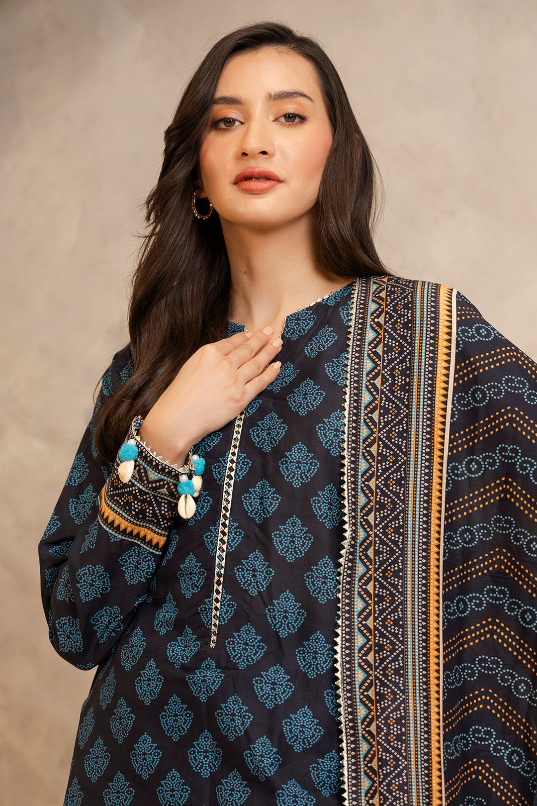 Zellbury | Unstitched 3 Piece Lawn | Shirt Shalwar Dupatta - 0125 - Libasekhas