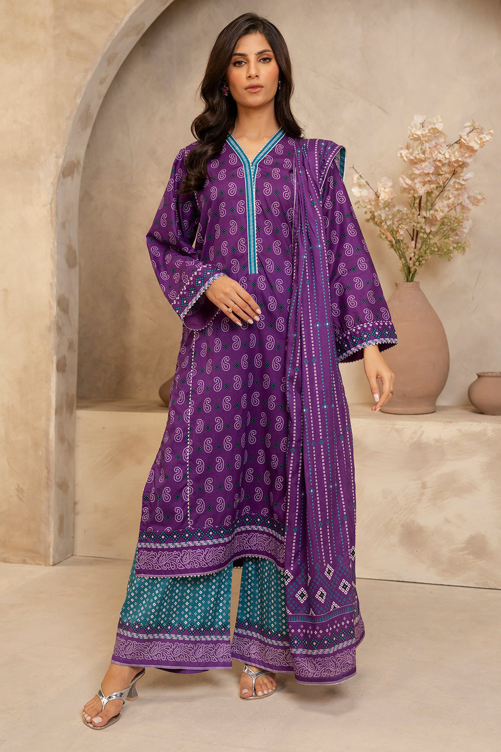 Zellbury | Unstitched 3 Piece Lawn | Shirt Shalwar Dupatta - 0265 - Libasekhas