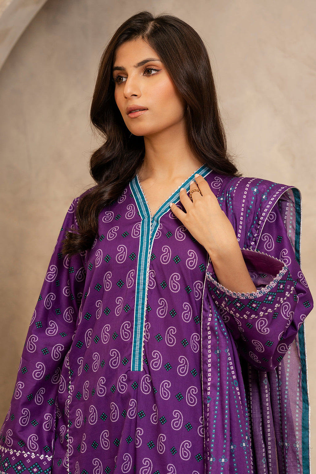 Zellbury | Unstitched 3 Piece Lawn | Shirt Shalwar Dupatta - 0265 - Libasekhas
