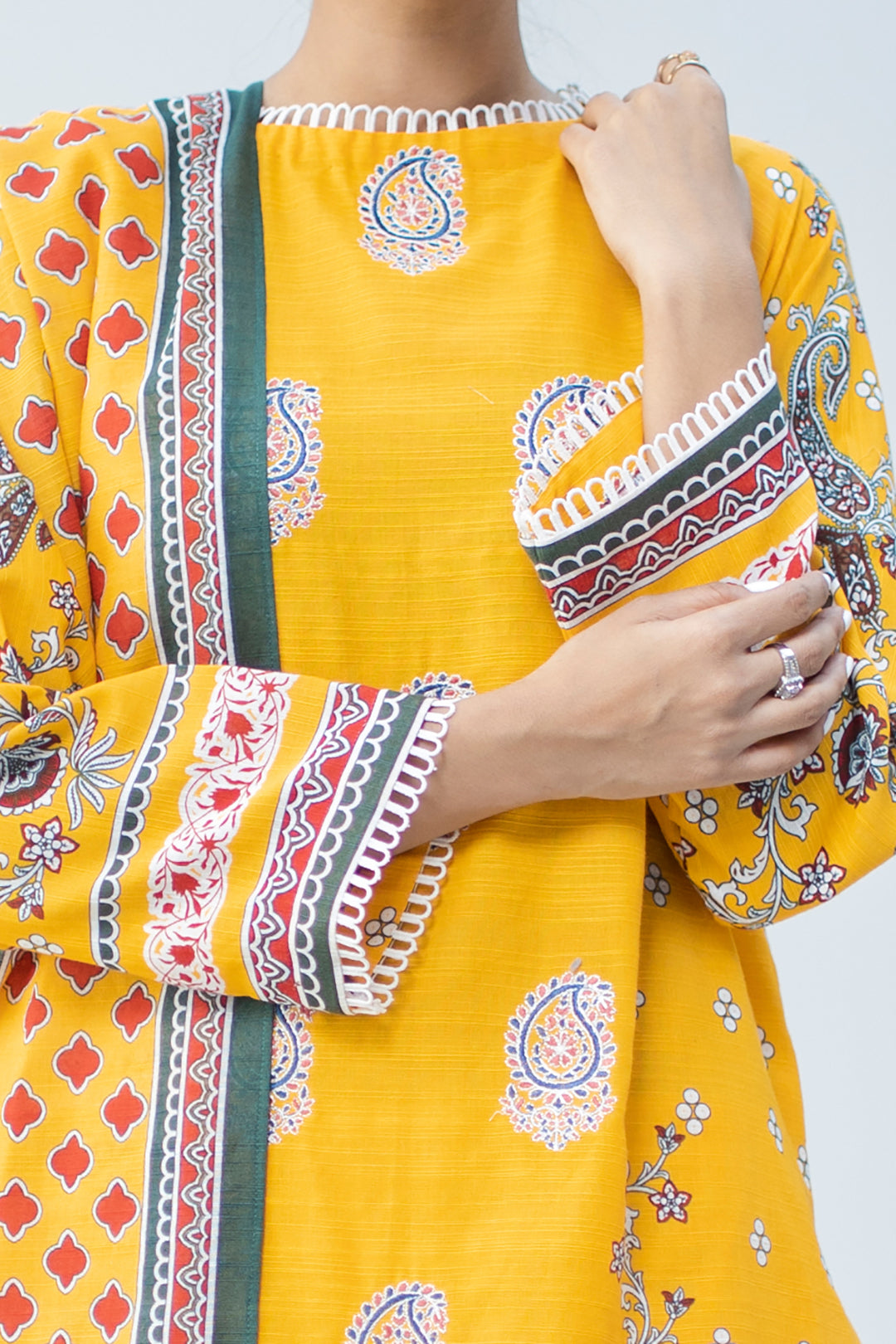Zellbury | Unstitched 3 Piece Khaddar | Embroidered Shirt Dupatta - 0799 - Libasekhas
