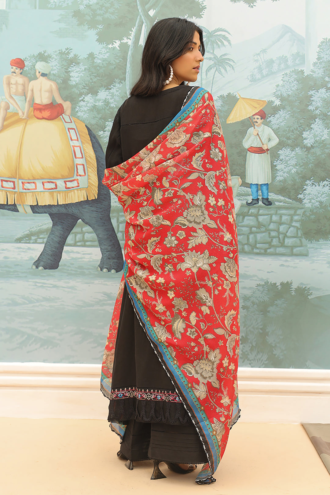 Zellbury | Unstitched 3 Piece Khaddar | Embroidered Shirt Shalwar Dupatta - 0776 - Libasekhas