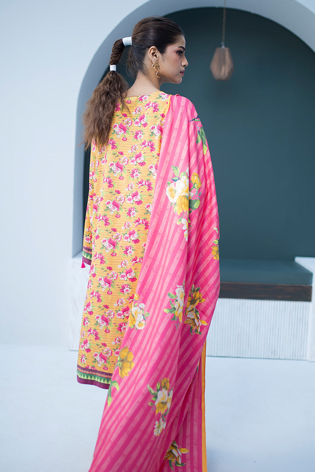 Zellbury | Unstitched 3 Piece Viscose | Embroidered Shirt Shalwar Dupatta - 0837 - Libasekhas