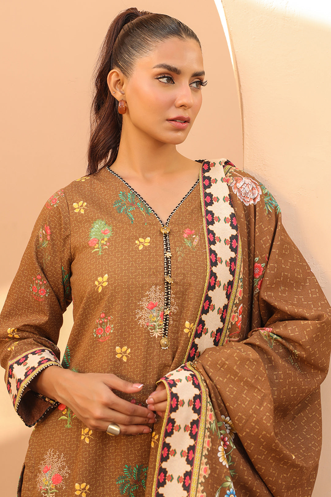 Zellbury | Unstitched 3 Piece Khaddar | Shirt Shalwar Dupatta - 0829 - Libasekhas