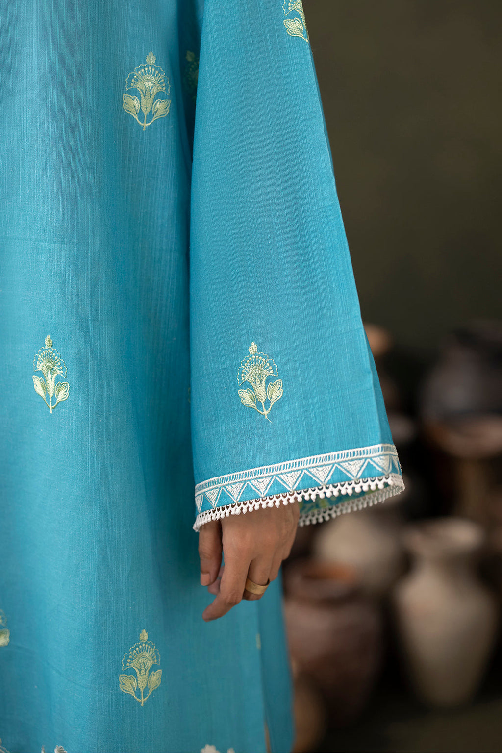 Zellbury | Unstitched 2 Piece Khaddar | Embroidered Shirt Shalwar - 0177 - Libasekhas