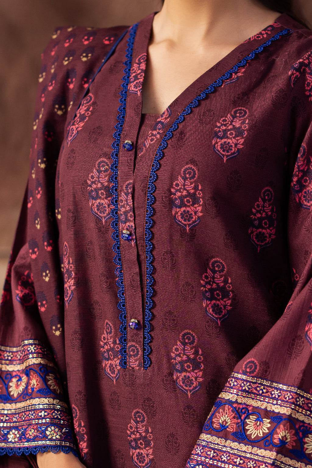 Zellbury | Unstitched 2 Piece Khaddar | Embroidered Shirt Dupatta - 0263 - Libasekhas